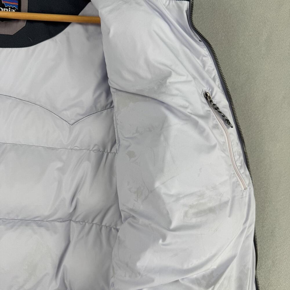 Patagonia Bivy Jacket Womens Large Purple Down Puffer Snap Front Western Yoke - Picture 13 of 14